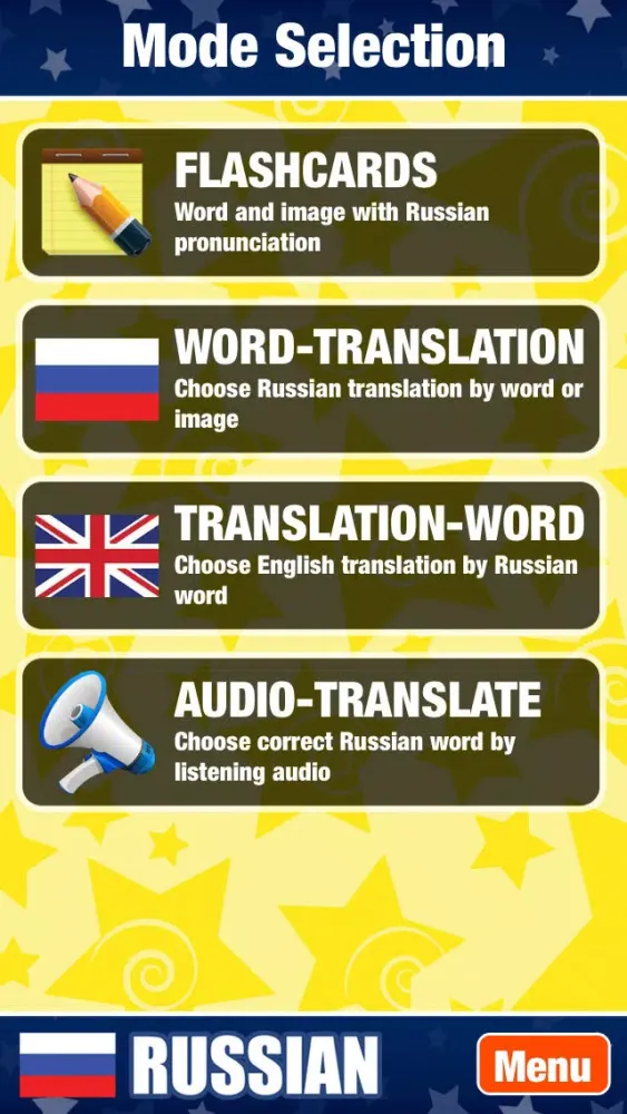 Tangkapan skrin Learn Russian Game