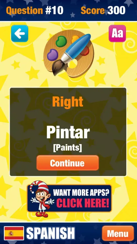Tangkapan layar Learn Spanish Game