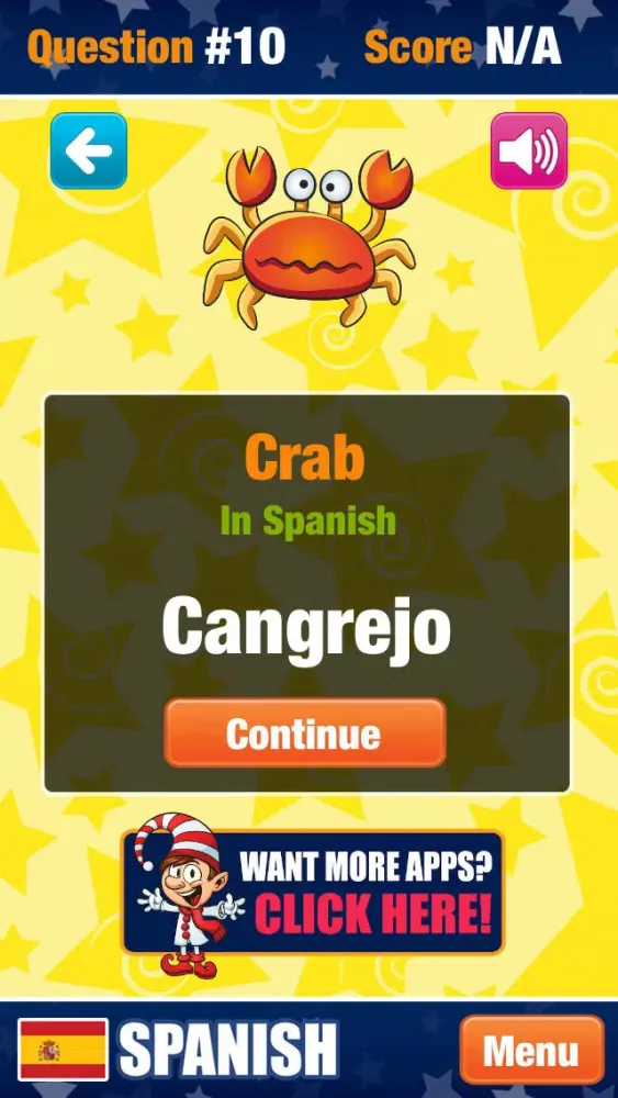 Tangkapan layar Learn Spanish Game
