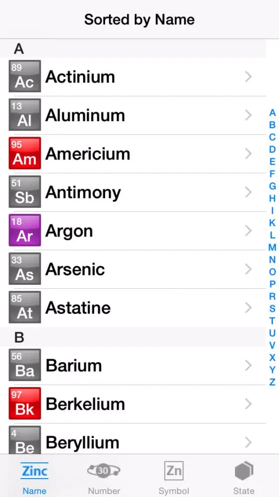 Zrzuty ekranu Periodic Table - Pocket Chemistry.