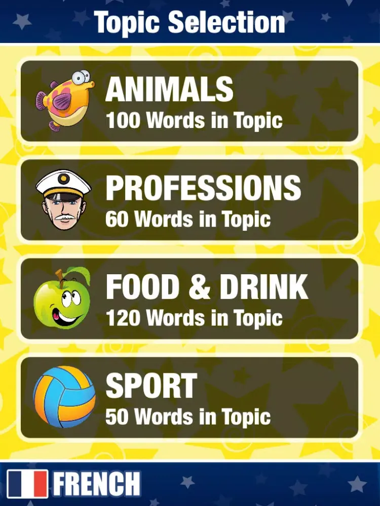 French for Kids and Beginners - Educational app with Flashcards and Words iPad  Screenshots