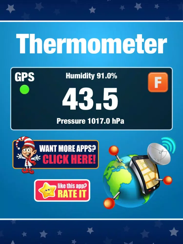 Thermometer Free - Temperature, pressure, humidity measure. Barometer iPad 應用截圖