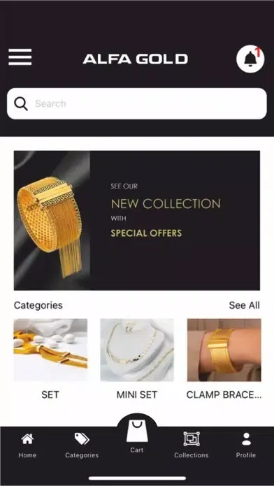 Ảnh chụp màn hình của Alfa Gold Jewellery