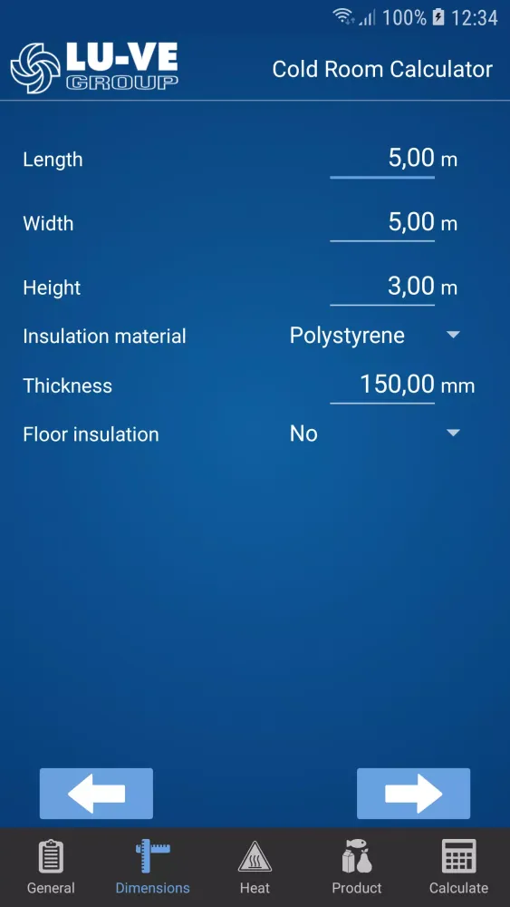 Cold Room Calculator Screenshots