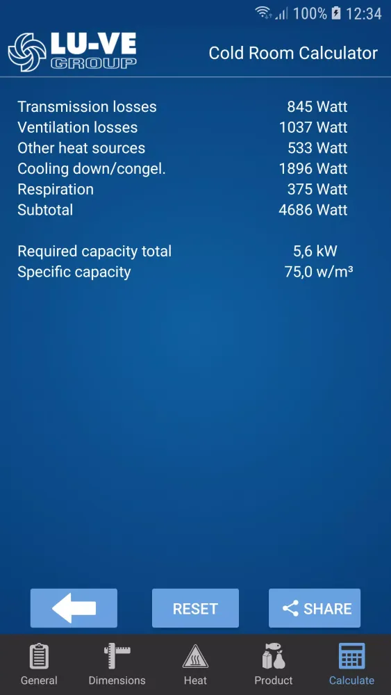 Cold Room Calculator Screenshots