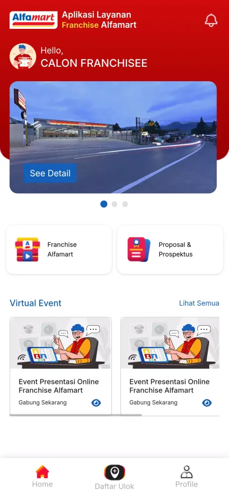 Tangkapan layar ALFA Franchise