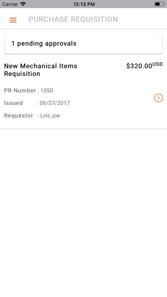 Oracle EBS - PR Approvals Screenshots