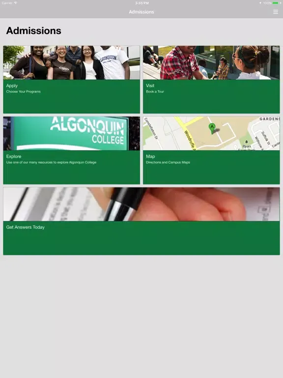 Скриншоты Algonquin College - Admissions iPad 