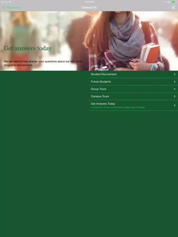 Скриншоты Algonquin College - Admissions iPad 