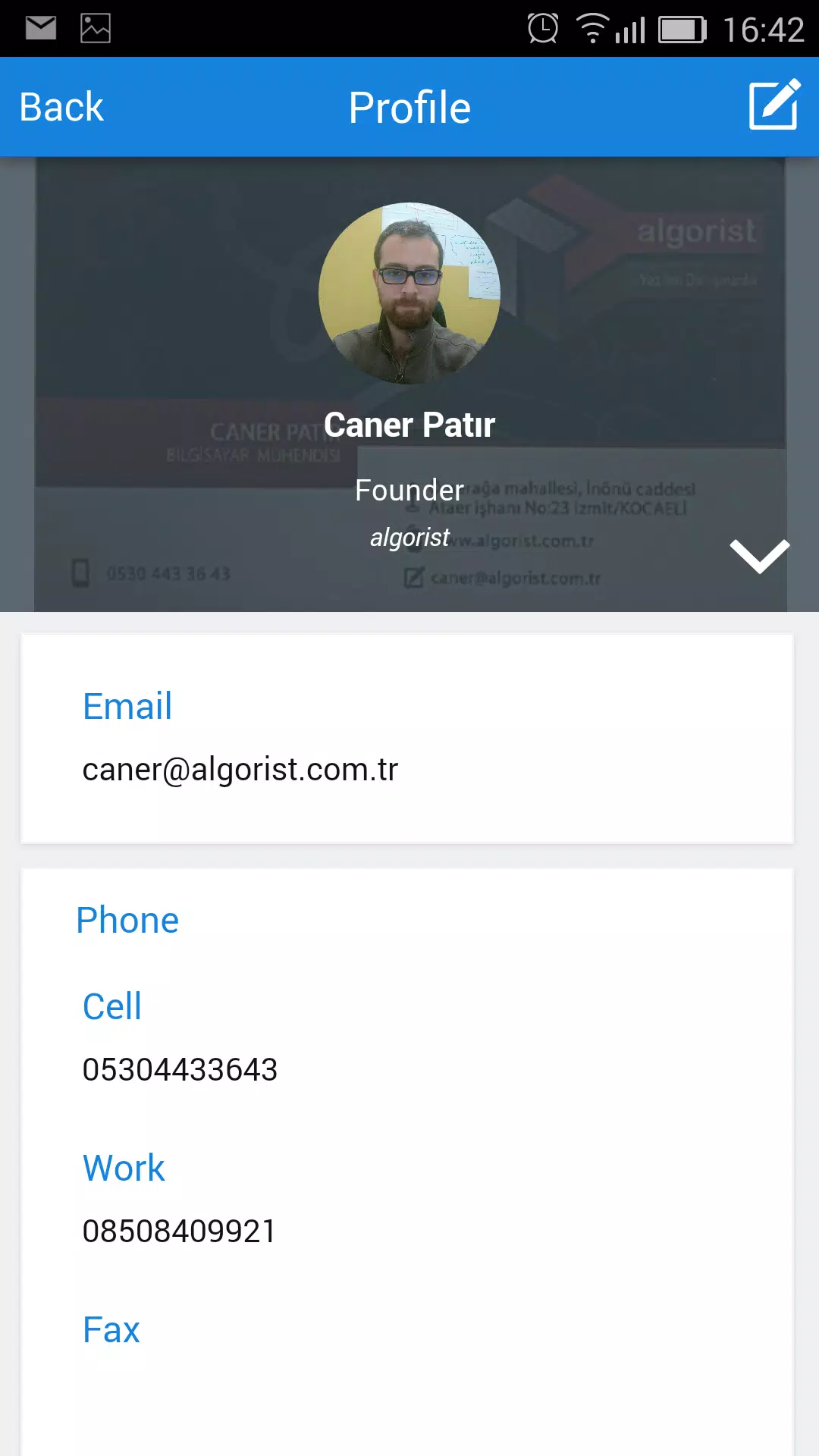 Tangkapan layar Bizgrapp - Business Card Read