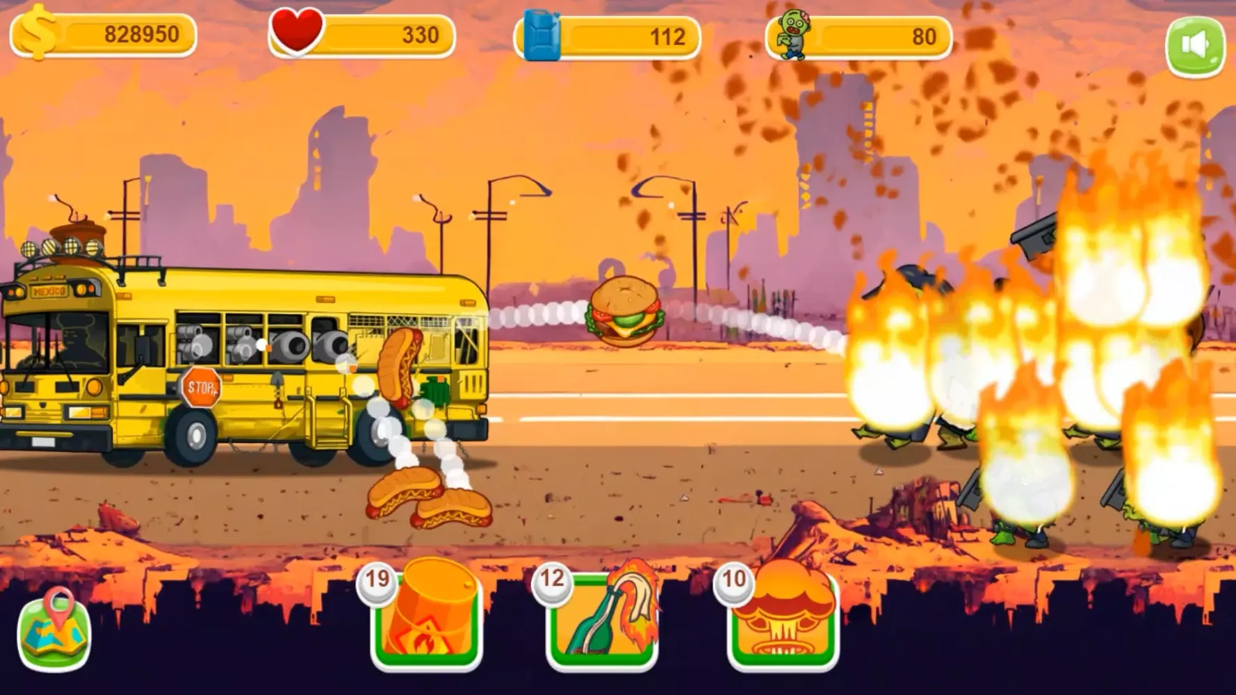 Burger Bus vs Tsunami Zom B स्क्रीनशॉट