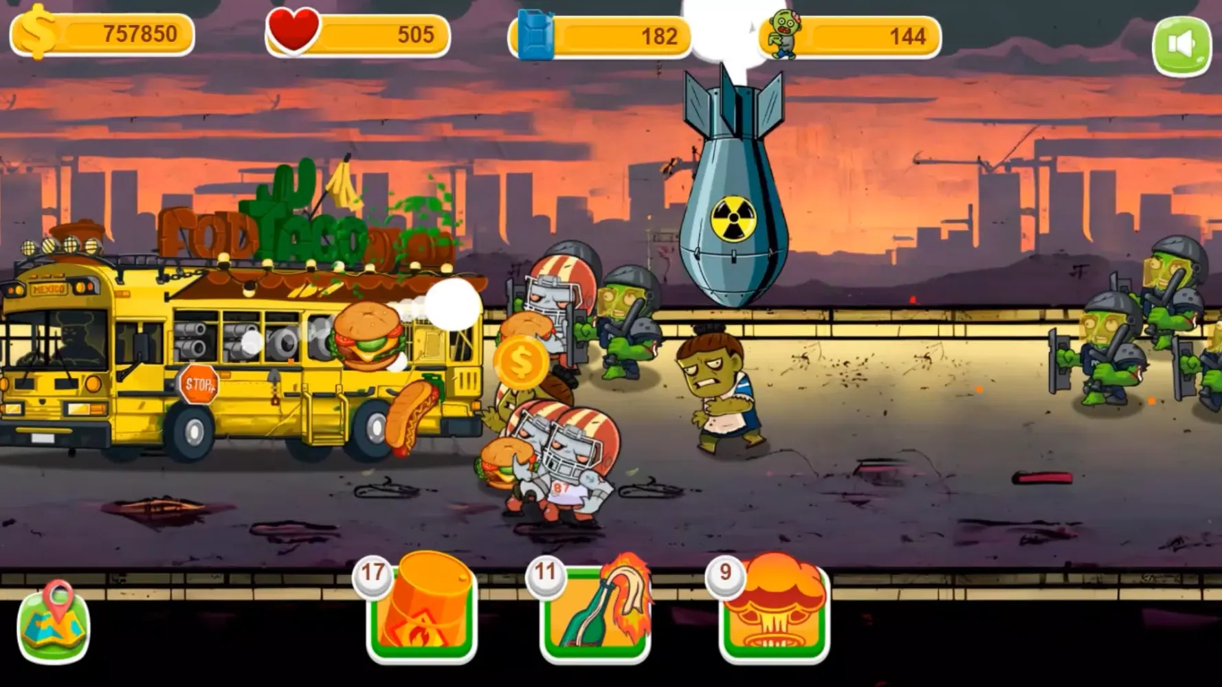 Burger Bus vs Tsunami Zom B स्क्रीनशॉट
