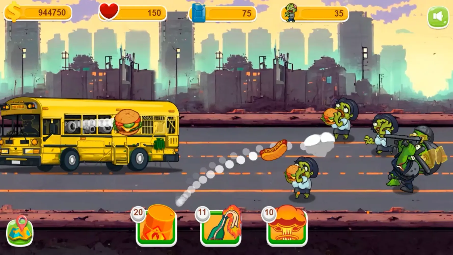 Burger Bus vs Tsunami Zom B स्क्रीनशॉट