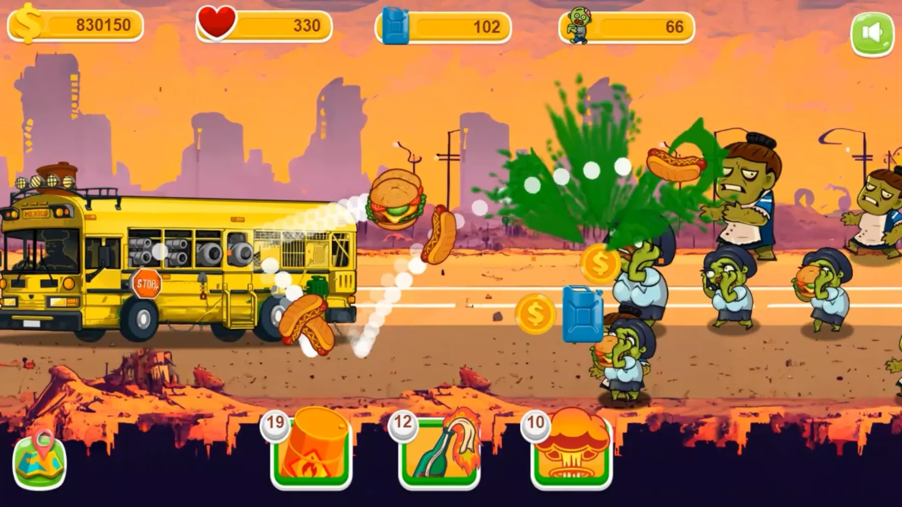 Burger Bus vs Tsunami Zom B स्क्रीनशॉट