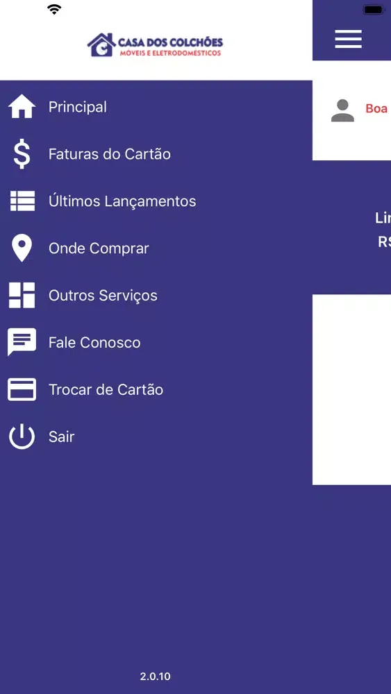Tangkapan skrin Cartão Casa dos Colchões