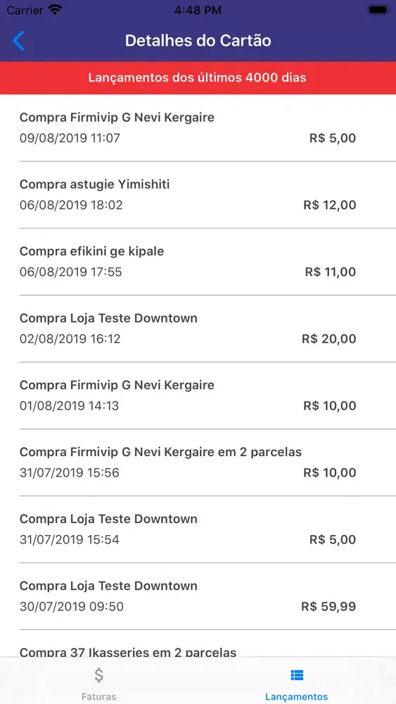 Tangkapan skrin Cartão Casa dos Colchões