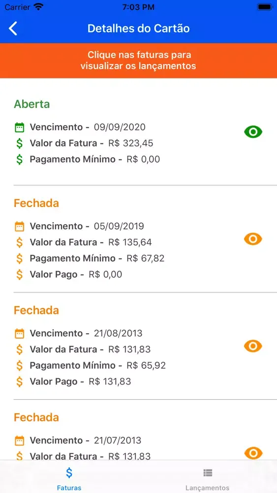 Cartão Clickmoney Screenshots
