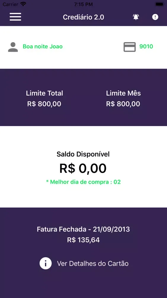 صور Cartão Crediário 2.0