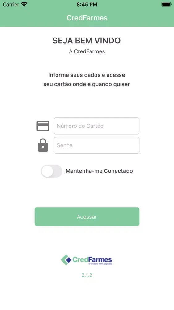 Ảnh chụp màn hình của Cartão CredFarmes