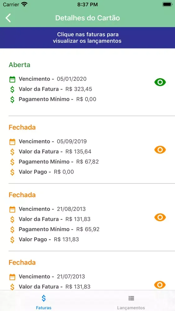 Ảnh chụp màn hình của Cartão CredFarmes