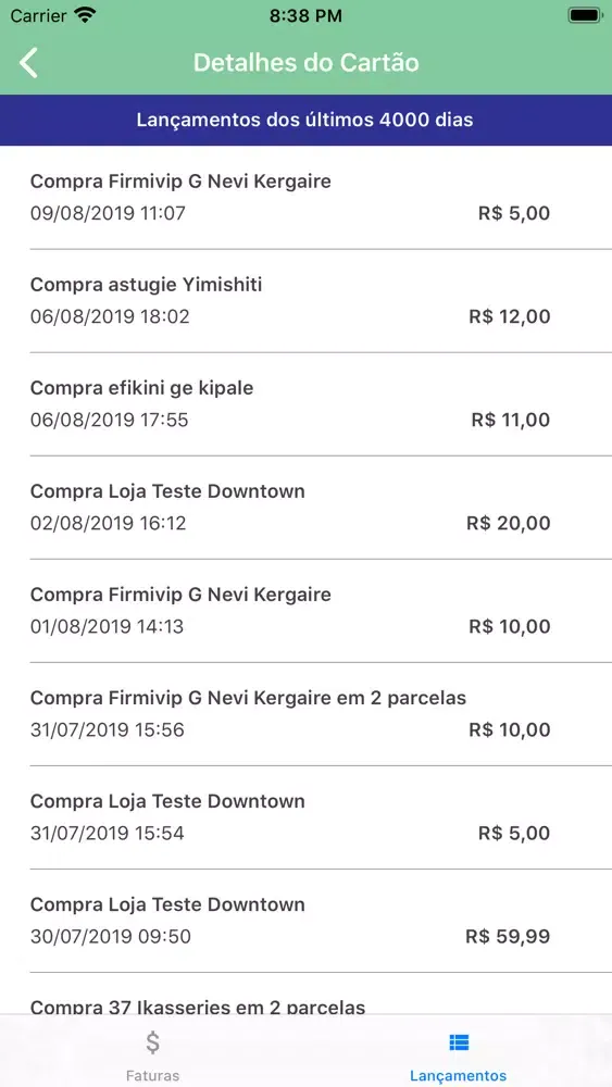 Ảnh chụp màn hình của Cartão CredFarmes
