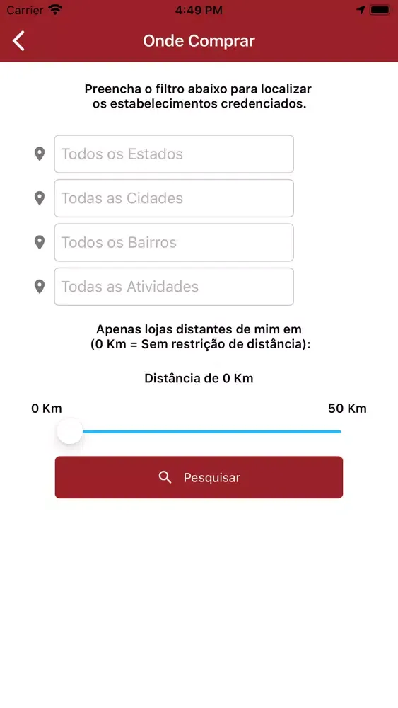 Capturas de tela do Cartão Icacard
