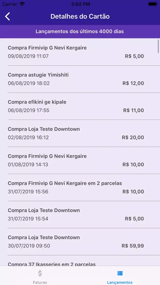 Capturas de tela do Meu Cartão Algorix