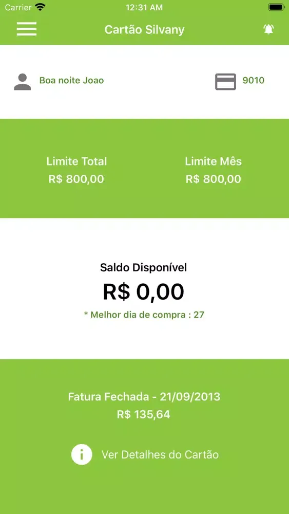 Скриншоты Cartão Silvany