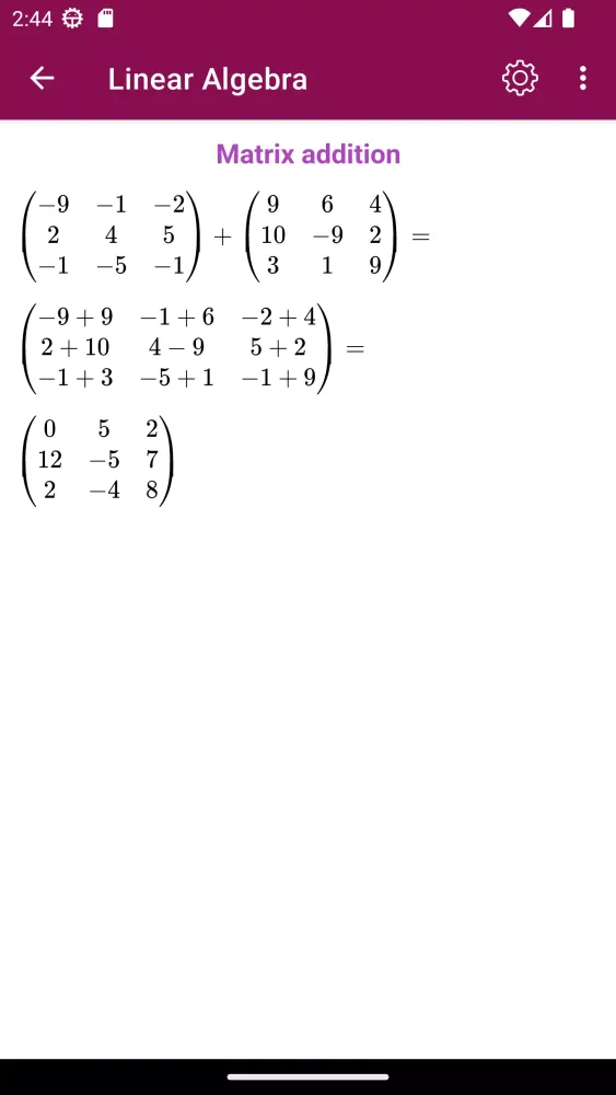 Capturas de pantalla de Linear Algebra Solver
