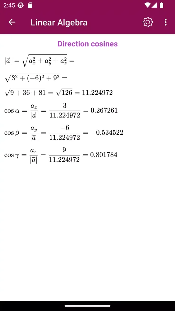 Capturas de pantalla de Linear Algebra Solver