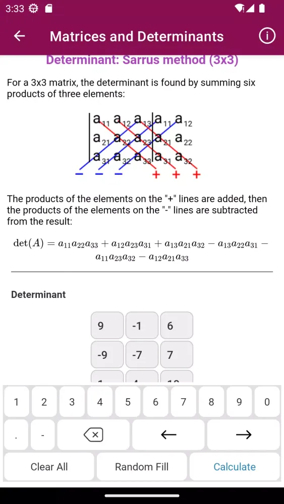 Capturas de pantalla de Linear Algebra Solver