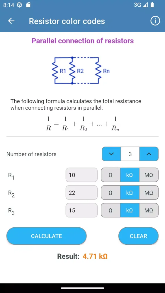 Resistor color code calculator Screenshots