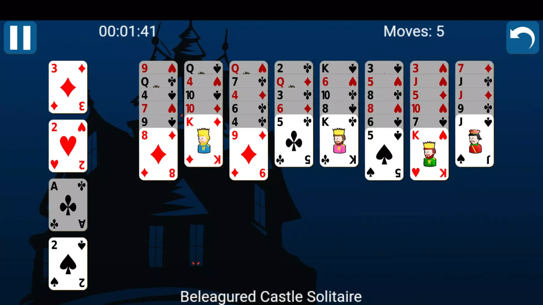 ภาพหน้าจอของ Beleaguered Castle Solitaire
