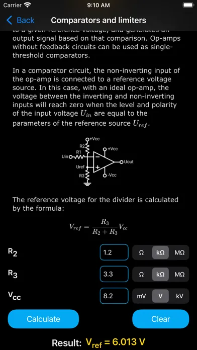 Tangkapan layar Operational Amplifiers Pro