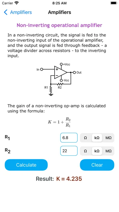 Tangkapan layar Operational Amplifiers Pro