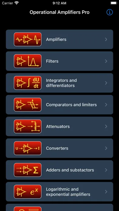 Tangkapan layar Operational Amplifiers Pro