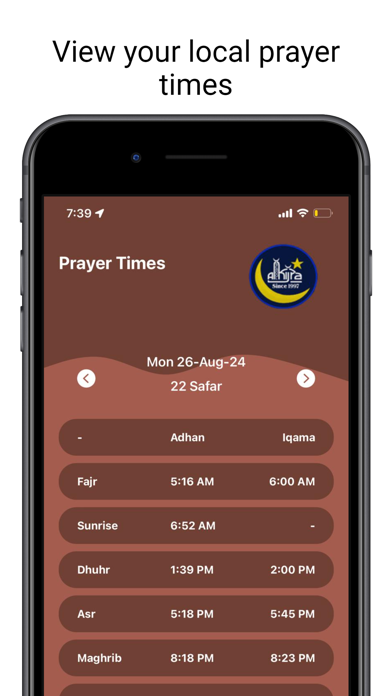 Al-Hijra Prayer Times Screenshots