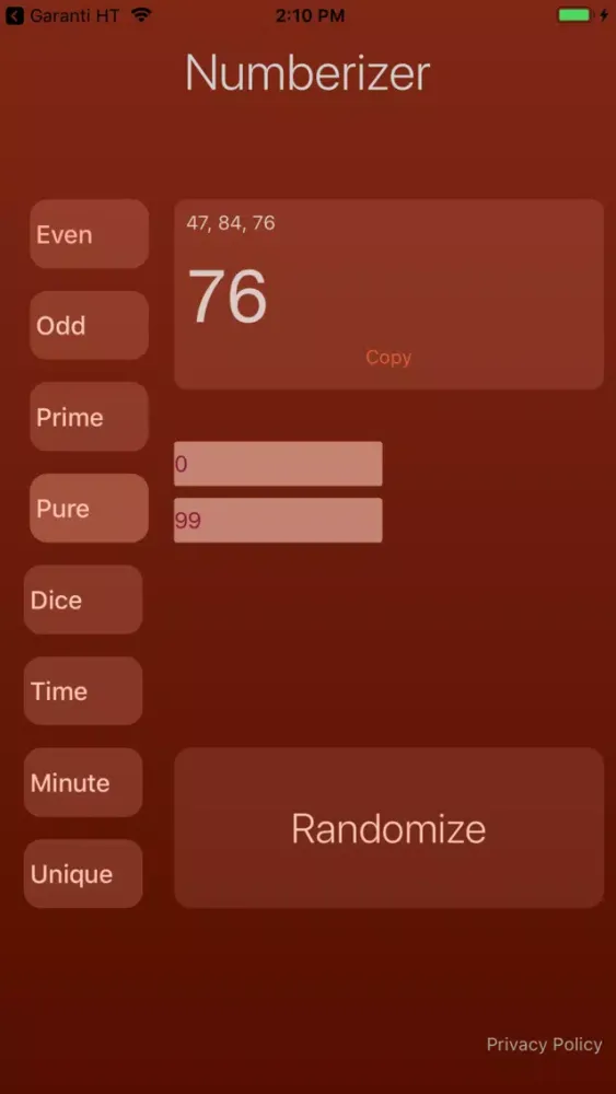 Capturas de pantalla de Numberizer - Random numbers