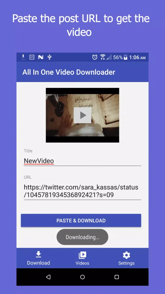 All In One Video Downloader應用截圖