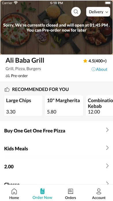 Tangkapan skrin Ali Baba Grill
