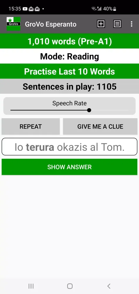 GroVo Esperanto Screenshots
