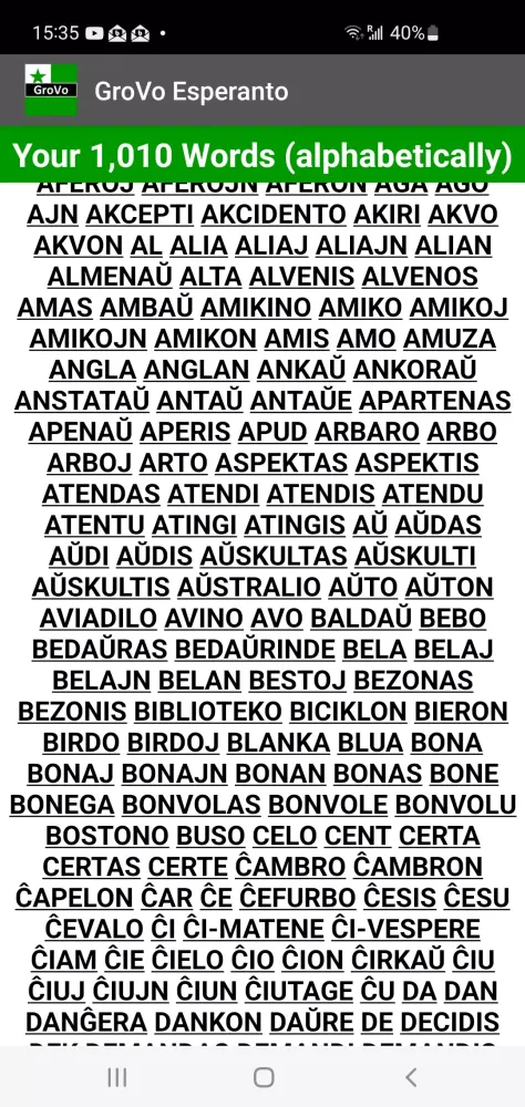GroVo Esperanto Screenshots
