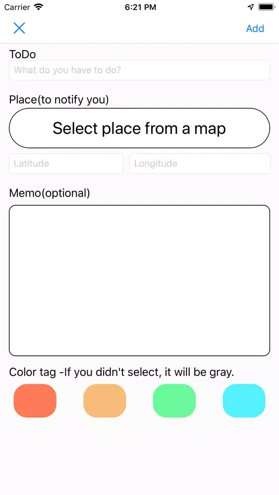 Tangkapan layar RemindMe | Task with location