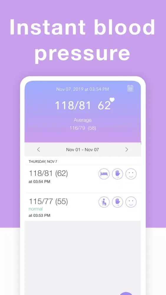 Tangkapan layar Blood pressure monitor+