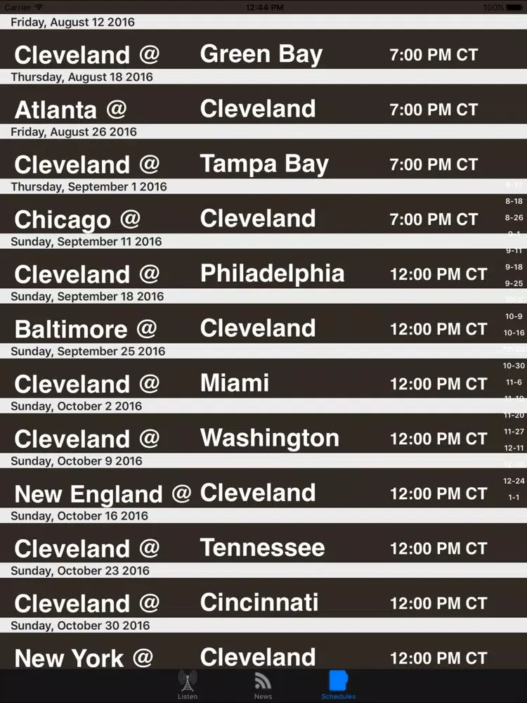 Cleveland Football - Radio, Scores & Schedule iPad  Ekran Görüntüleri