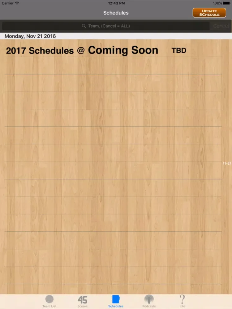 Capturas de tela do College Basketball Radio, Schedule & Live Scores iPad 