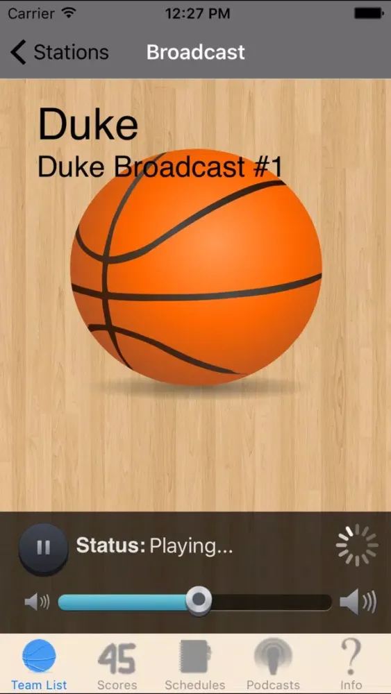 Capturas de tela do College Basketball Radio, Schedule & Live Scores