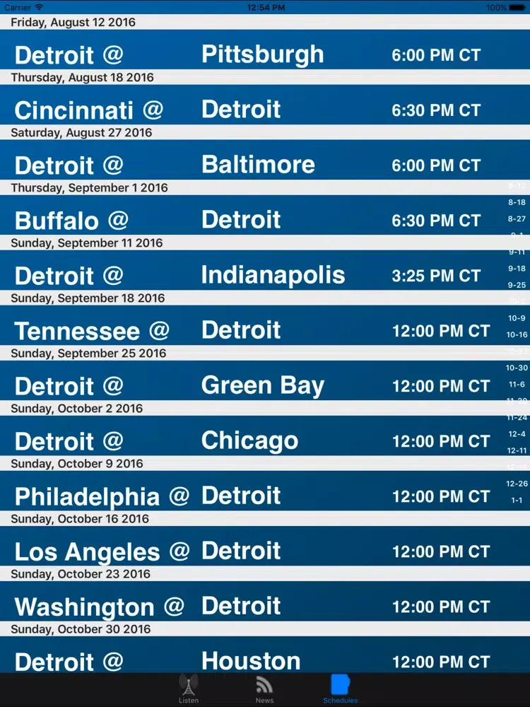 Скриншоты Detroit Football - Radio, Scores & Schedule iPad 
