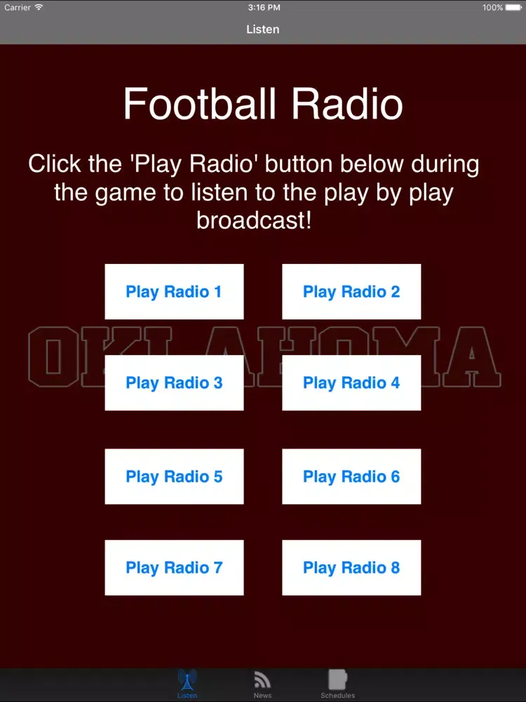 Oklahoma Football - Sports Radio, Schedule & News iPad  Screenshots
