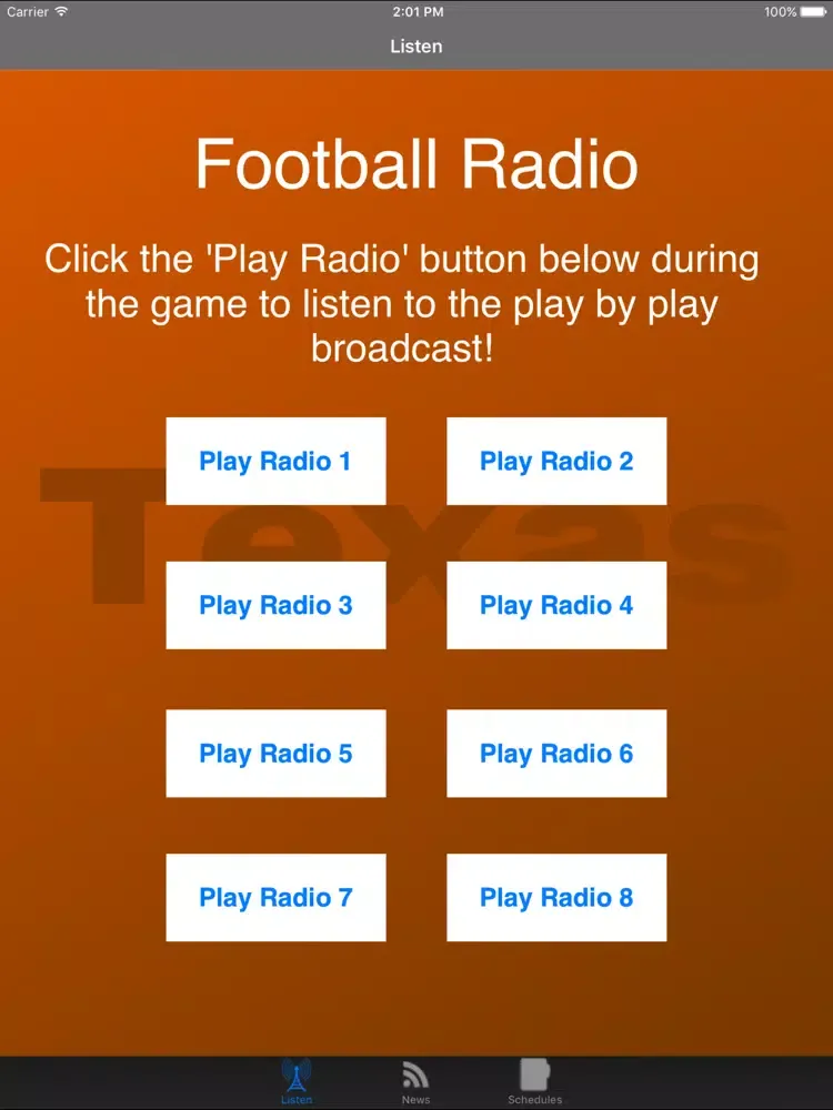 Texas Football - Sports Radio, Scores & Schedule iPad  Ekran Görüntüleri